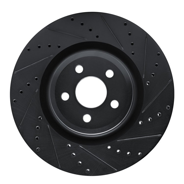 633-54274R Drilled/Slotted Brake Rotor [Black], Fits Select Ford/Lincoln/Mercury/Mazda, Position: Front Right