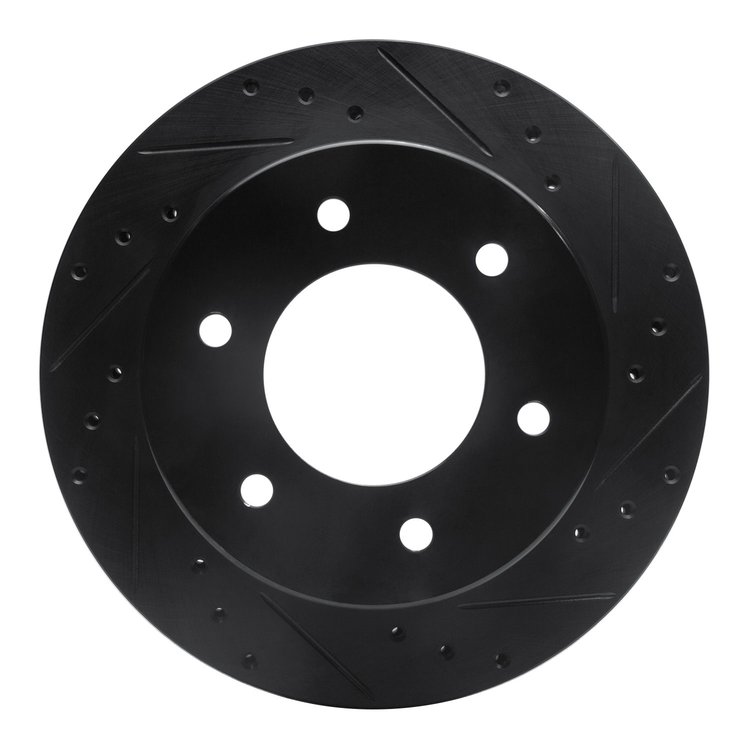 633-54276R Drilled/Slotted Brake Rotor [Black], Fits Select Ford/Lincoln/Mercury/Mazda, Position: Rear Right