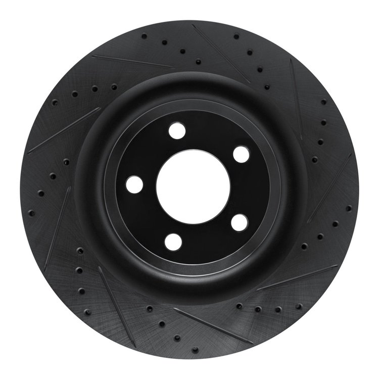 633-54278R Drilled/Slotted Brake Rotor [Black], Fits Select Ford/Lincoln/Mercury/Mazda, Position: Rear Right