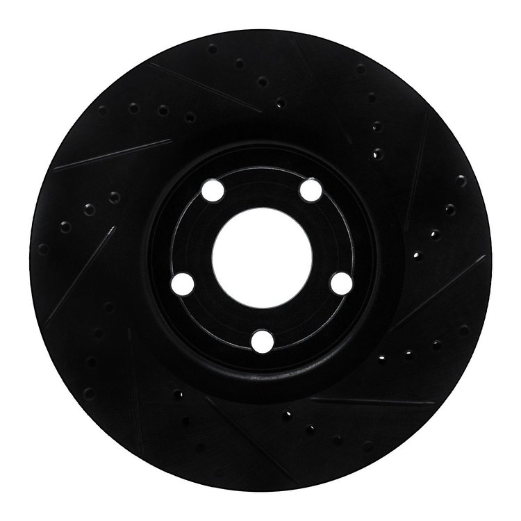 633-54281R Drilled/Slotted Brake Rotor [Black], Fits Select Ford/Lincoln/Mercury/Mazda, Position: Front Right