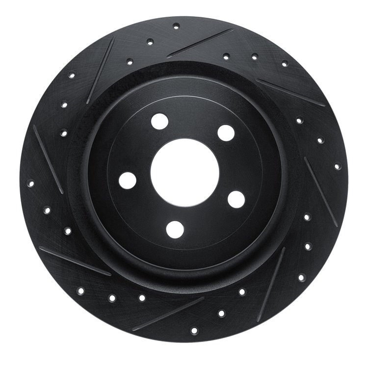633-54282L Drilled/Slotted Brake Rotor [Black], Fits Select Ford/Lincoln/Mercury/Mazda, Position: Rear Left