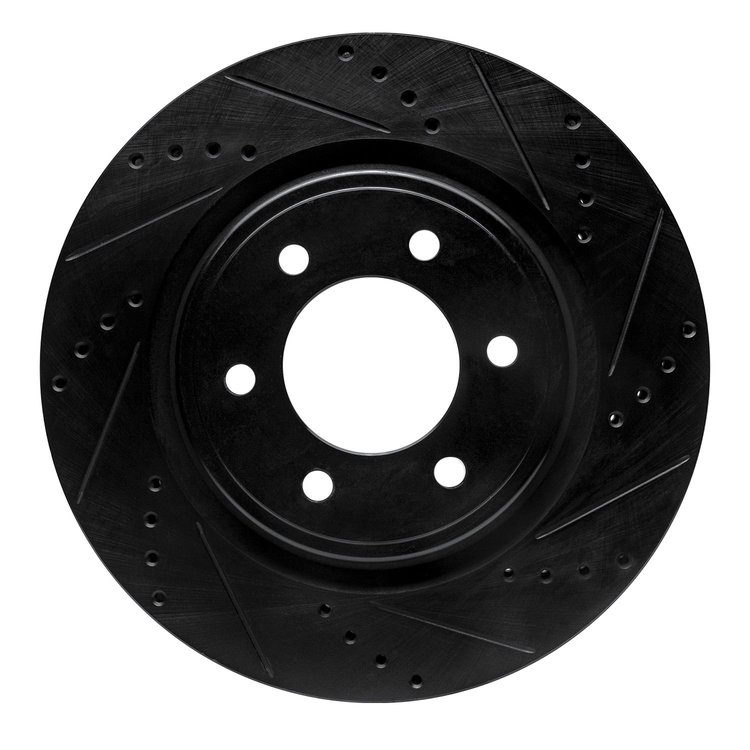 633-54287R Drilled/Slotted Brake Rotor [Black], Fits Select Ford/Lincoln/Mercury/Mazda, Position: Front Right