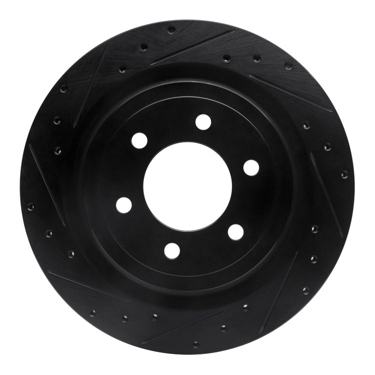 633-54288L Drilled/Slotted Brake Rotor [Black], Fits Select Ford/Lincoln/Mercury/Mazda, Position: Rear Left