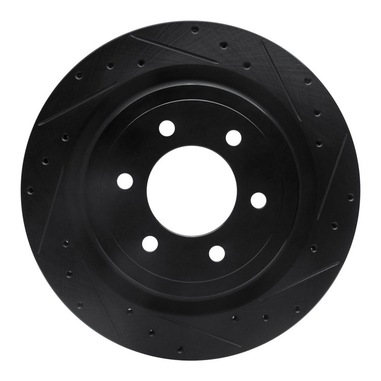 633-54288R Drilled/Slotted Brake Rotor [Black], Fits Select Ford/Lincoln/Mercury/Mazda, Position: Rear Right