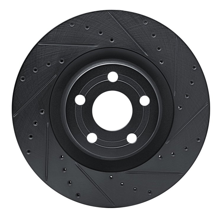 633-54296R Drilled/Slotted Brake Rotor [Black], Fits Select Ford/Lincoln/Mercury/Mazda, Position: Front Right