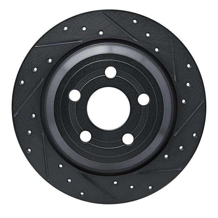 633-54297R Drilled/Slotted Brake Rotor [Black], Fits Select Ford/Lincoln/Mercury/Mazda, Position: Rear Right