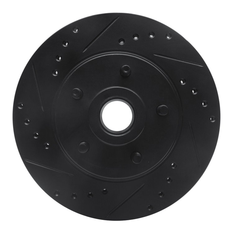 633-55000L Drilled/Slotted Brake Rotor [Black], 1987-1992 Ford/Lincoln/Mercury/Mazda, Position: Front Left