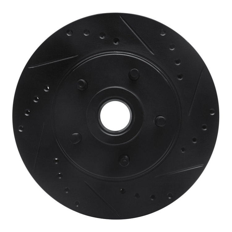 633-55000R Drilled/Slotted Brake Rotor [Black], 1987-1992 Ford/Lincoln/Mercury/Mazda, Position: Front Right