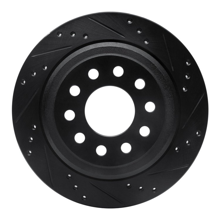633-55003R Drilled/Slotted Brake Rotor [Black], 2003-2011 Ford/Lincoln/Mercury/Mazda, Position: Rear Right