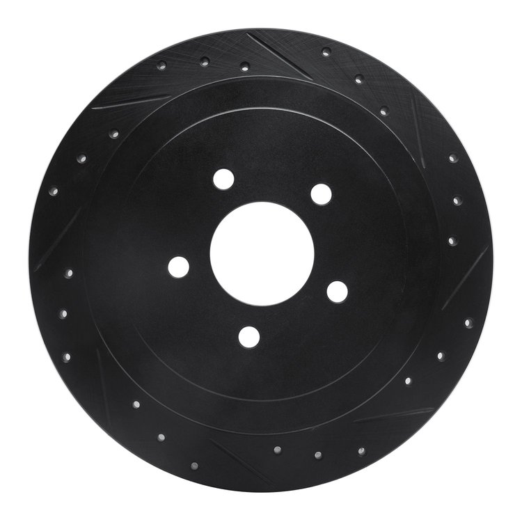 633-55004R Drilled/Slotted Brake Rotor [Black], 2003-2011 Ford/Lincoln/Mercury/Mazda, Position: Rear Right