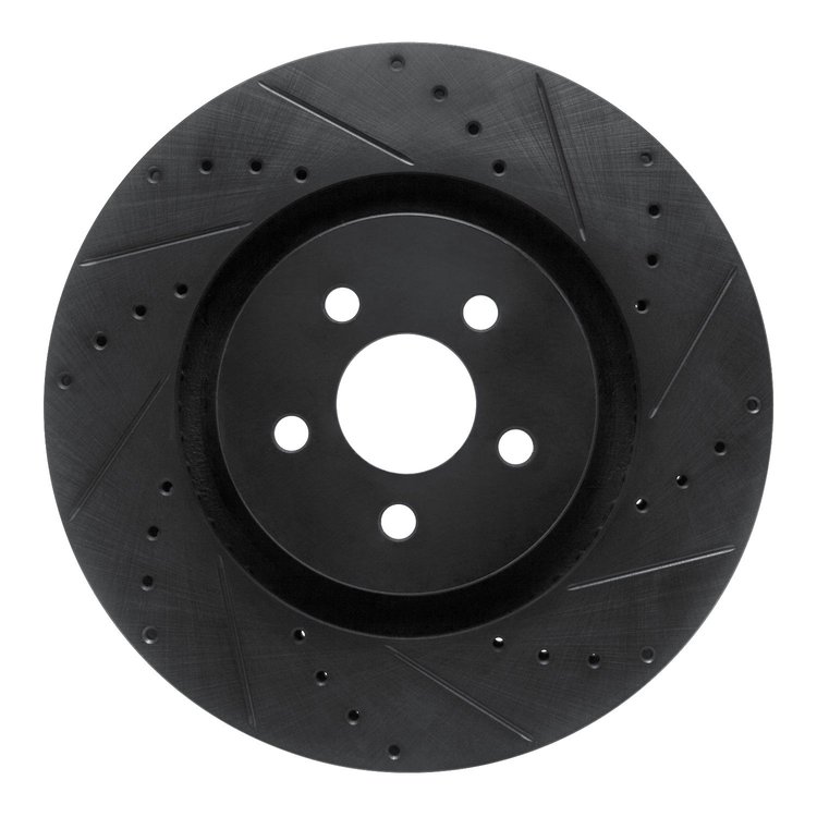 633-55006R Drilled/Slotted Brake Rotor [Black], Fits Select Ford/Lincoln/Mercury/Mazda, Position: Front Right