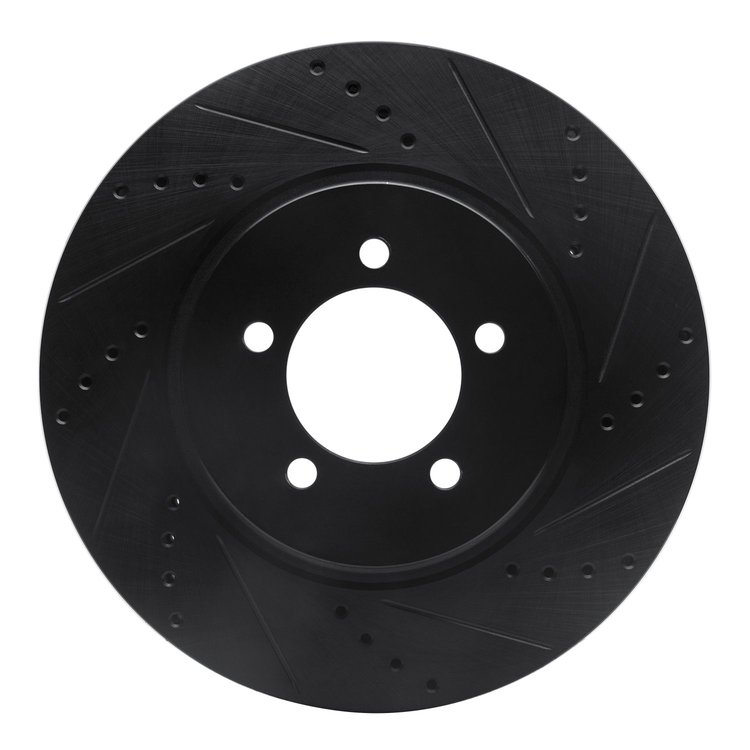 633-55007R Drilled/Slotted Brake Rotor [Black], 2003-2005 Ford/Lincoln/Mercury/Mazda, Position: Front Right