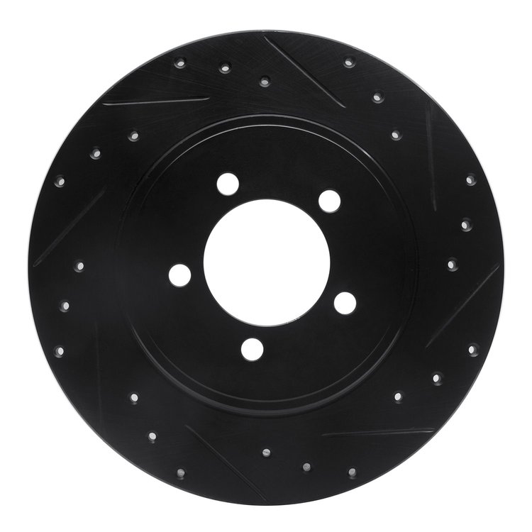 633-55008R Drilled/Slotted Brake Rotor [Black], 2003-2005 Ford/Lincoln/Mercury/Mazda, Position: Rear Right