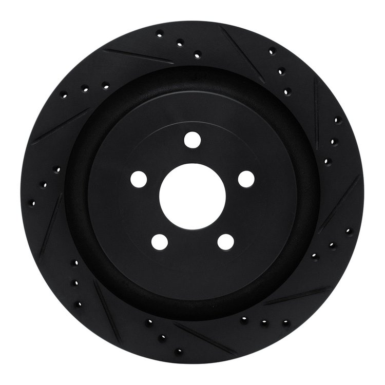 633-55010R Drilled/Slotted Brake Rotor [Black], Fits Select Ford/Lincoln/Mercury/Mazda, Position: Rear Right