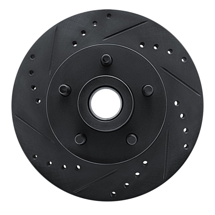 633-56004L Drilled/Slotted Brake Rotor [Black], 1972-1973 Ford/Lincoln/Mercury/Mazda, Position: Front Left