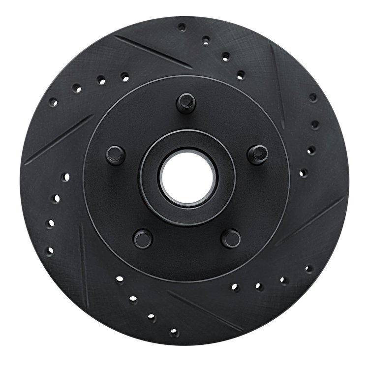 633-56004R Drilled/Slotted Brake Rotor [Black], 1972-1973 Ford/Lincoln/Mercury/Mazda, Position: Front Right