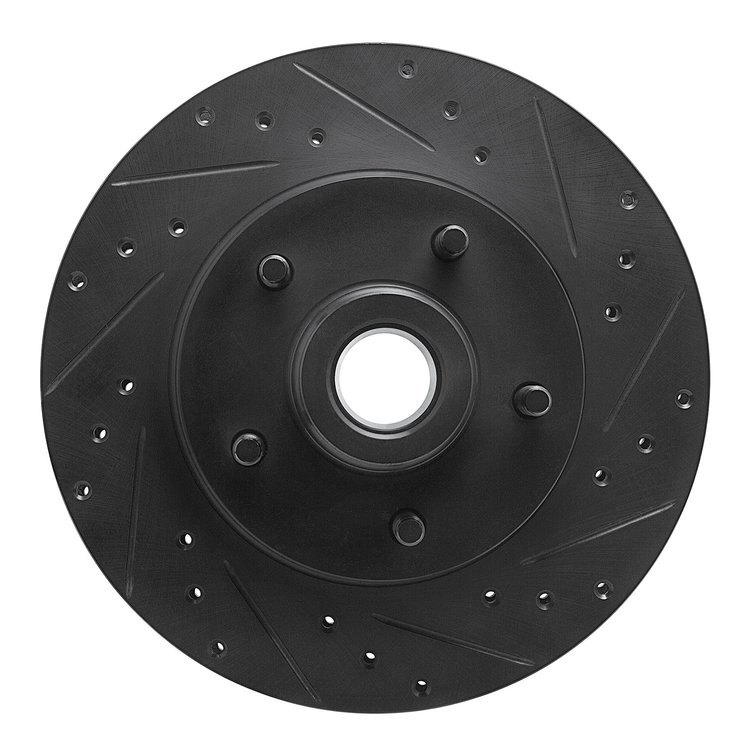 633-56005R Drilled/Slotted Brake Rotor [Black], 1974-1979 Ford/Lincoln/Mercury/Mazda, Position: Front Right