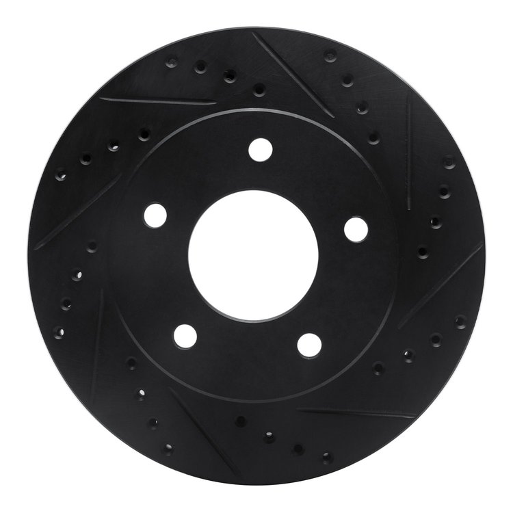 633-56007D Drilled/Slotted Brake Rotor [Black], 1975-1979 Ford/Lincoln/Mercury/Mazda, Position: Rear Left