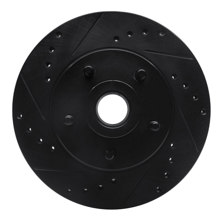 633-56008L Drilled/Slotted Brake Rotor [Black], 1979-1991 Ford/Lincoln/Mercury/Mazda, Position: Front Left