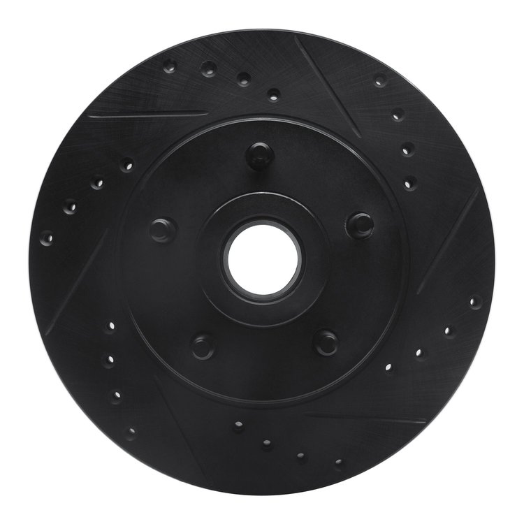 633-56008R Drilled/Slotted Brake Rotor [Black], 1979-1991 Ford/Lincoln/Mercury/Mazda, Position: Front Right