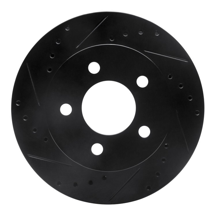 633-56009L Drilled/Slotted Brake Rotor [Black], 1991-1994 Ford/Lincoln/Mercury/Mazda, Position: Front Left