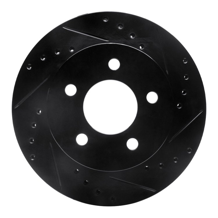 633-56009R Drilled/Slotted Brake Rotor [Black], 1991-1994 Ford/Lincoln/Mercury/Mazda, Position: Front Right