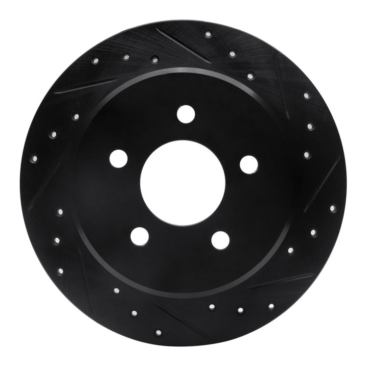 633-56010R Drilled/Slotted Brake Rotor [Black], 1991-1995 Ford/Lincoln/Mercury/Mazda, Position: Rear Right