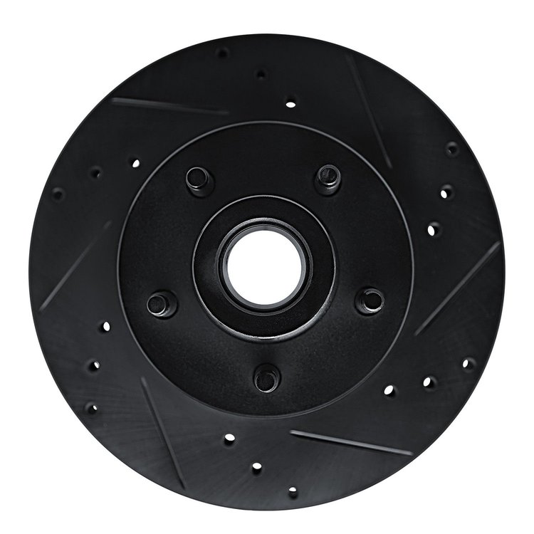 633-56011R Drilled/Slotted Brake Rotor [Black], 1990-1991 Ford/Lincoln/Mercury/Mazda, Position: Front Right