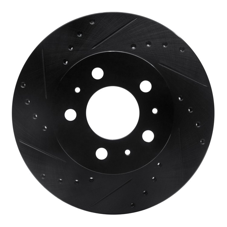 633-56012L Drilled/Slotted Brake Rotor [Black], 1995-1997 Ford/Lincoln/Mercury/Mazda, Position: Front Left