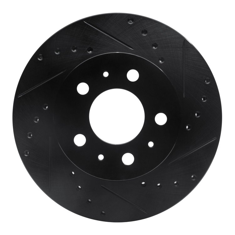 633-56012R Drilled/Slotted Brake Rotor [Black], 1995-1997 Ford/Lincoln/Mercury/Mazda, Position: Front Right