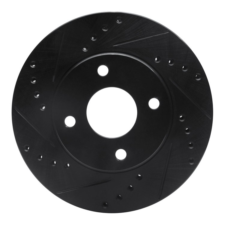 633-56013L Drilled/Slotted Brake Rotor [Black], 1995-2002 Ford/Lincoln/Mercury/Mazda, Position: Front Left