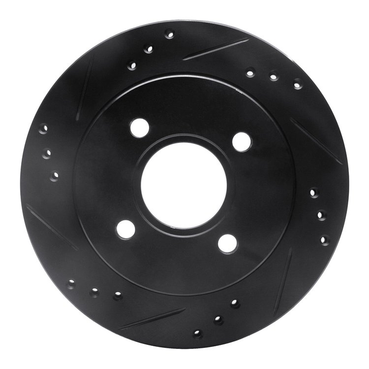 633-56014L Drilled/Slotted Brake Rotor [Black], 1995-2002 Ford/Lincoln/Mercury/Mazda, Position: Rear Left