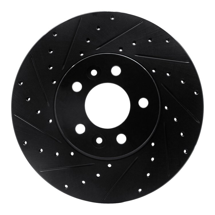 633-56016L Drilled/Slotted Brake Rotor [Black], 1998-2002 Ford/Lincoln/Mercury/Mazda, Position: Front Left