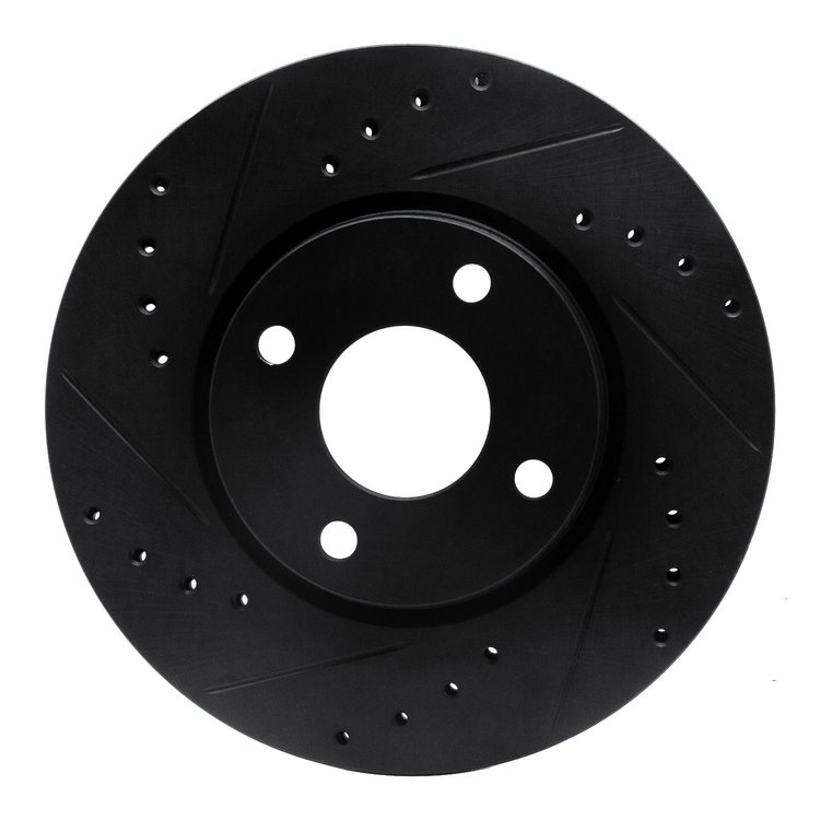 633-56017L Drilled/Slotted Brake Rotor [Black], 1998-2002 Ford/Lincoln/Mercury/Mazda, Position: Front Left