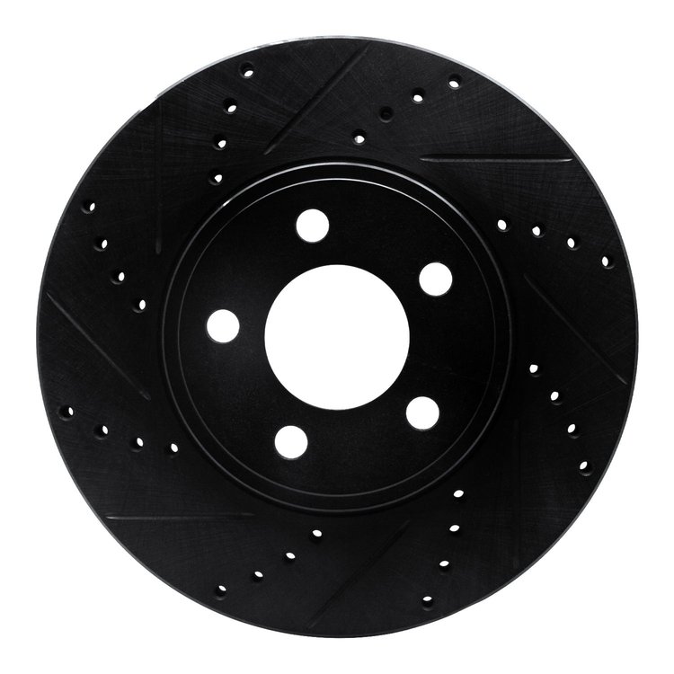 633-56019L Drilled/Slotted Brake Rotor [Black], 2003-2011 Ford/Lincoln/Mercury/Mazda, Position: Front Left