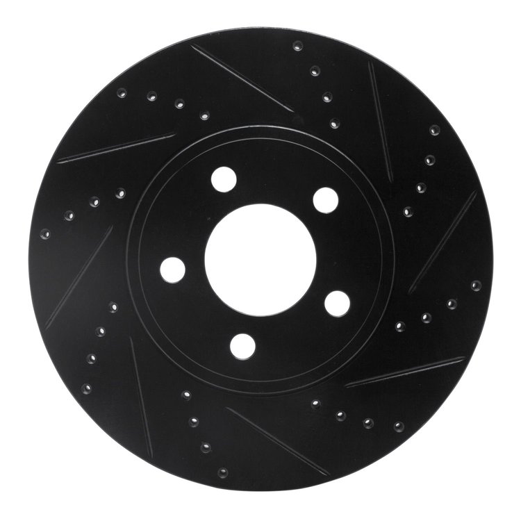 633-56019R Drilled/Slotted Brake Rotor [Black], 2003-2011 Ford/Lincoln/Mercury/Mazda, Position: Front Right