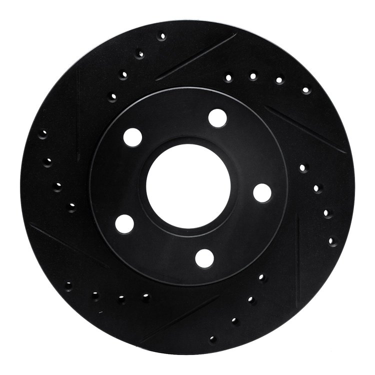 633-57001R Drilled/Slotted Brake Rotor [Black], 1988-1989 Ford/Lincoln/Mercury/Mazda, Position: Front Right