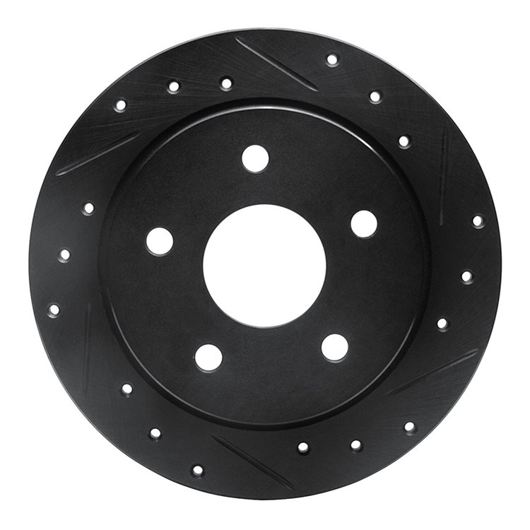 633-57002R Drilled/Slotted Brake Rotor [Black], 1988-1989 Ford/Lincoln/Mercury/Mazda, Position: Rear Right