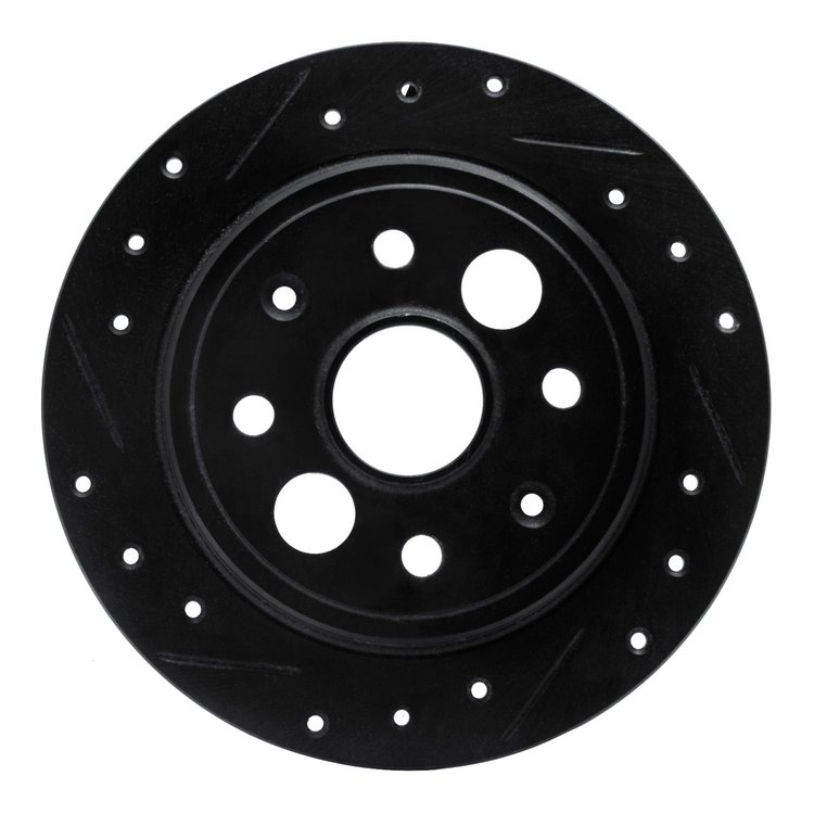 633-58000L Drilled/Slotted Brake Rotor [Black], 1986-1989 Acura/Honda, Position: Rear Left