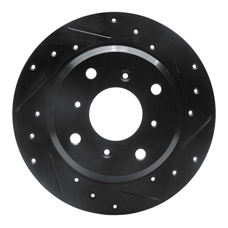 633-58002R Drilled/Slotted Brake Rotor [Black], 1987-1990 Acura/Honda, Position: Rear Right