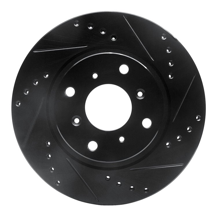 633-58003R Drilled/Slotted Brake Rotor [Black], 1987-1990 Acura/Honda, Position: Front Right