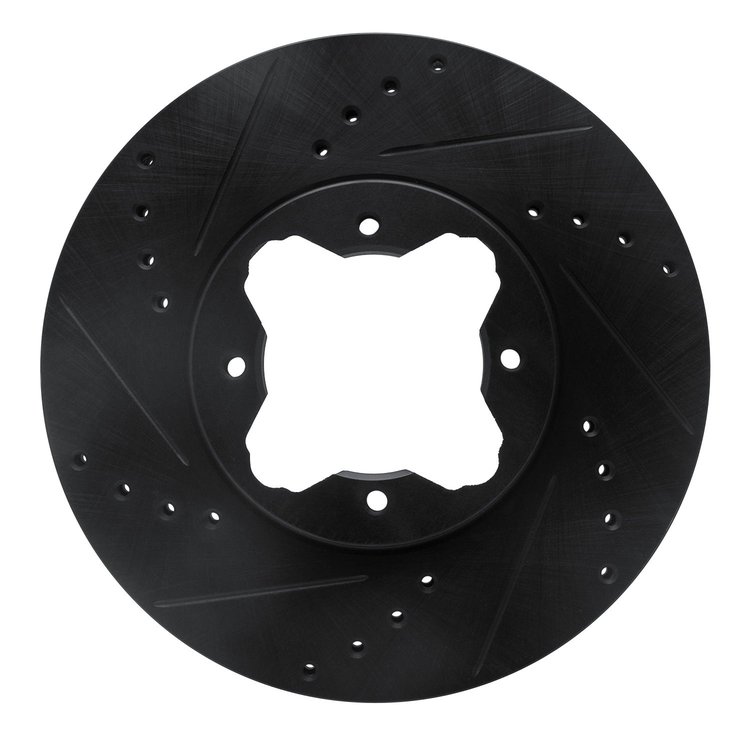 633-58006L Drilled/Slotted Brake Rotor [Black], 1992-1998 Acura/Honda, Position: Front Left