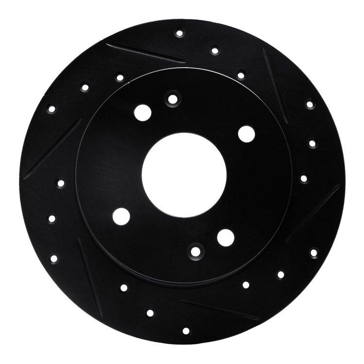 633-58007R Drilled/Slotted Brake Rotor [Black], 1992-1994 Acura/Honda, Position: Rear Right