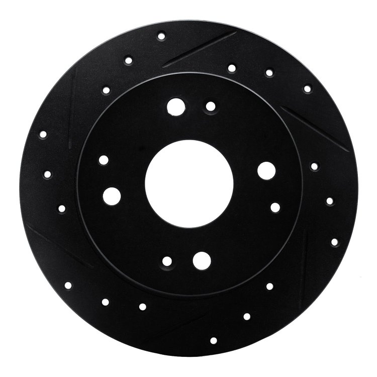 633-58009L Drilled/Slotted Brake Rotor [Black], 1995-1998 Acura/Honda, Position: Rear Left