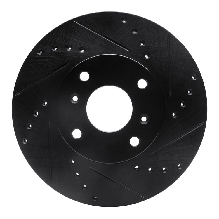 633-58010R Drilled/Slotted Brake Rotor [Black], 1998-1999 Acura/Honda, Position: Front Right