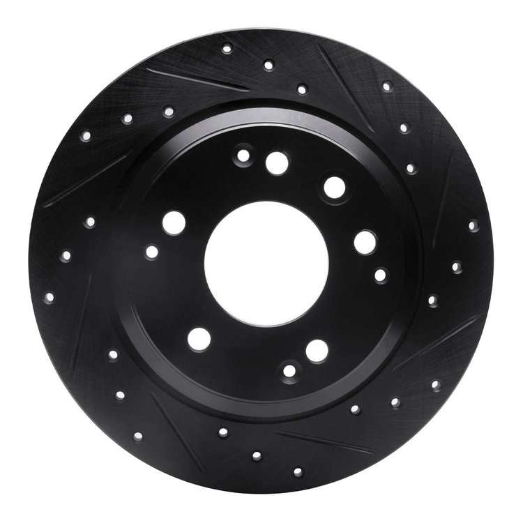 633-58016R Drilled/Slotted Brake Rotor [Black], 1999-2001 Acura/Honda, Position: Rear Right