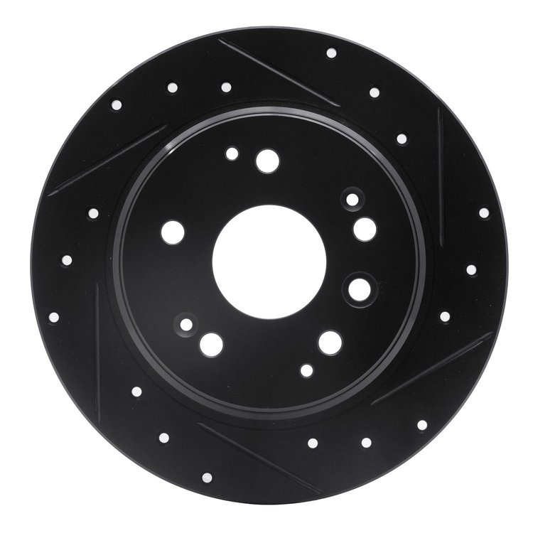 633-58019R Drilled/Slotted Brake Rotor [Black], 2003-2011 Acura/Honda, Position: Rear Right