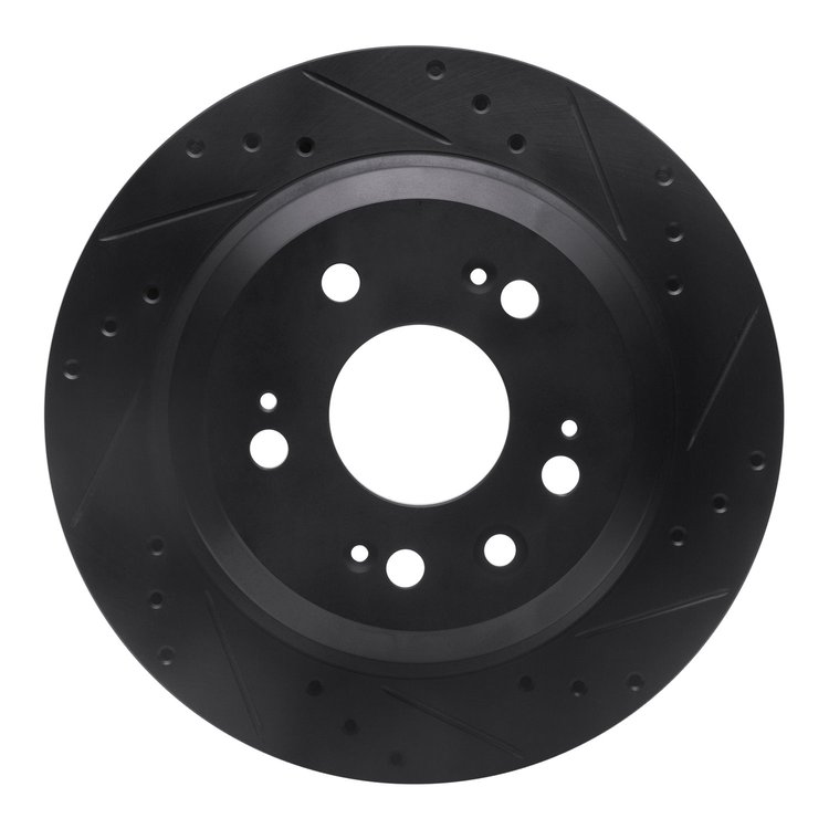 633-58022R Drilled/Slotted Brake Rotor [Black], 2005-2012 Acura/Honda, Position: Rear Right