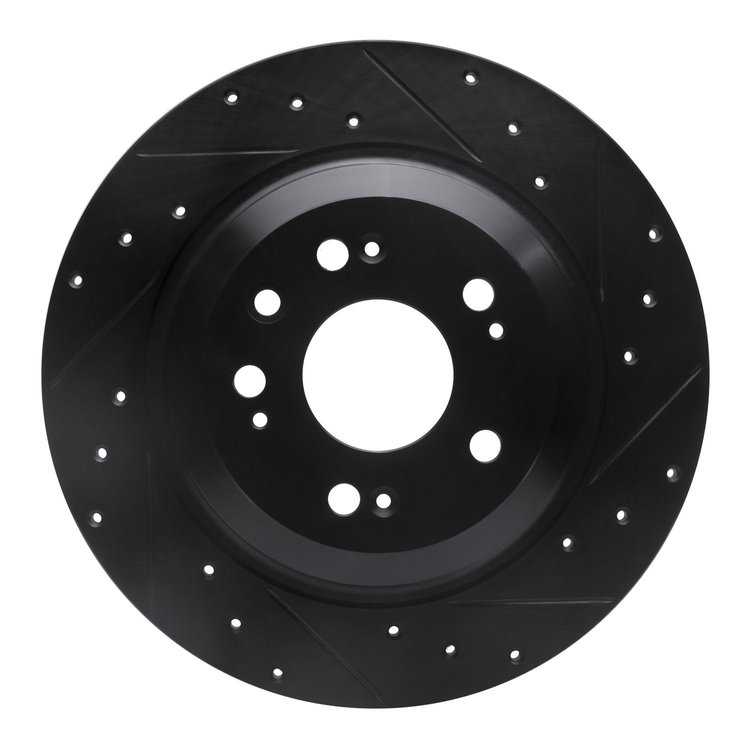 633-58023R Drilled/Slotted Brake Rotor [Black], 2009-2014 Acura/Honda, Position: Rear Right