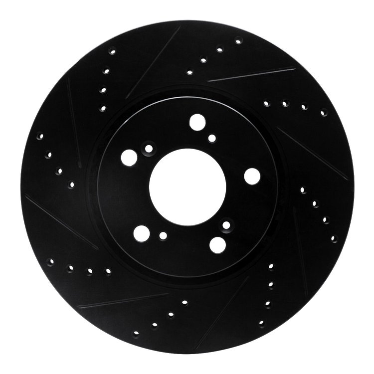 633-58025L Drilled/Slotted Brake Rotor [Black], 2014-2020 Acura/Honda, Position: Front Left